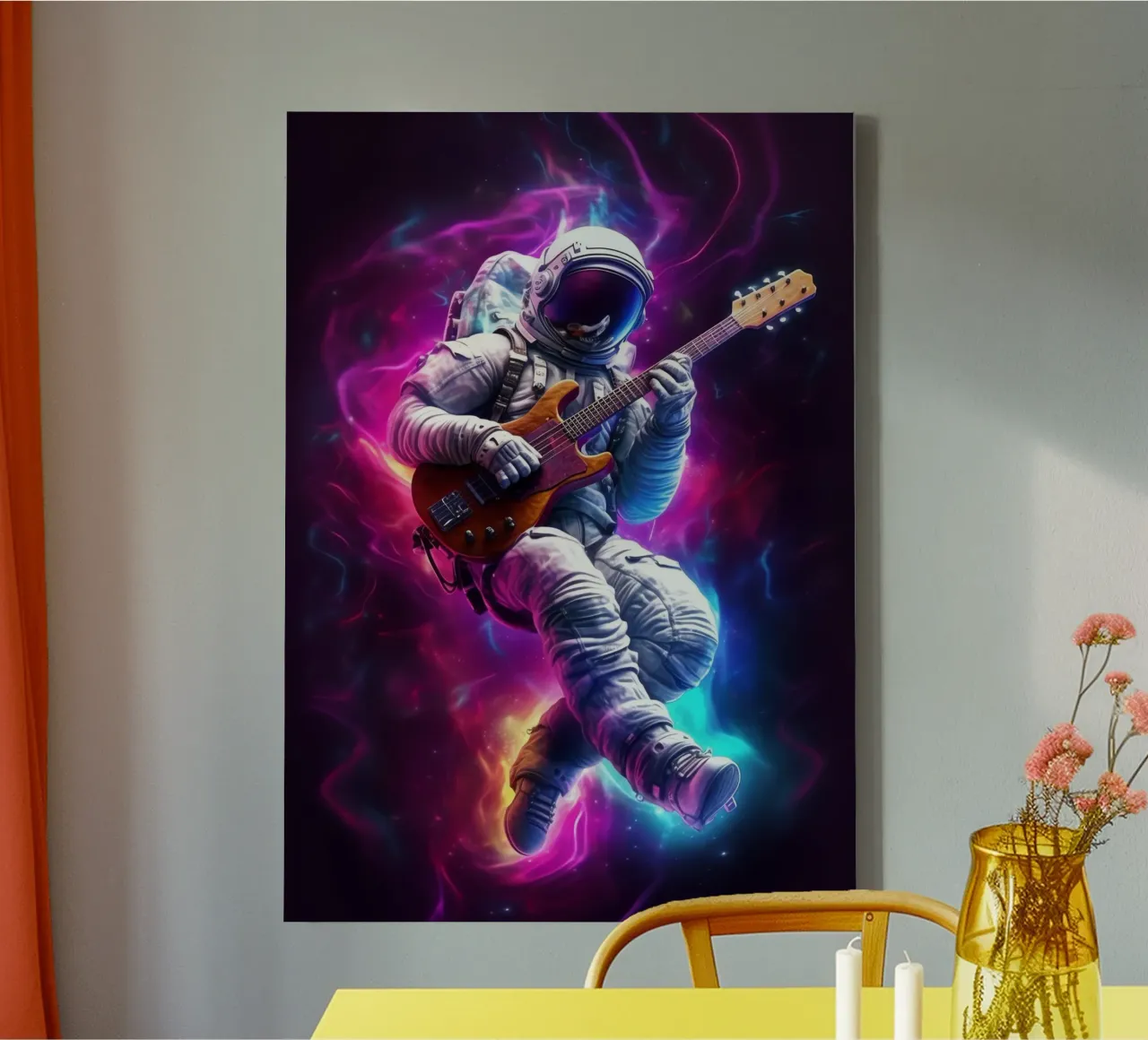 Astronaut spielt Gitarre Leinwand von Fleur de Lys