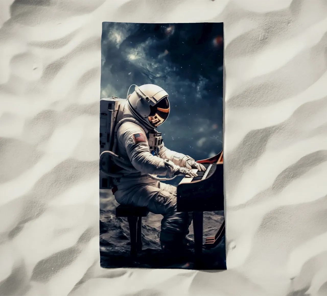 Astronaut Play Piano telo mare da Fleur de Lys