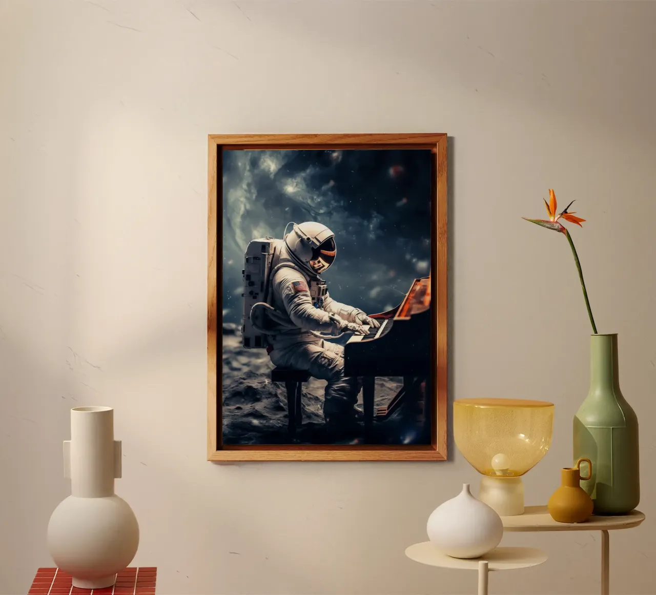 Astronaut Play Piano alluminio dibond da Fleur de Lys