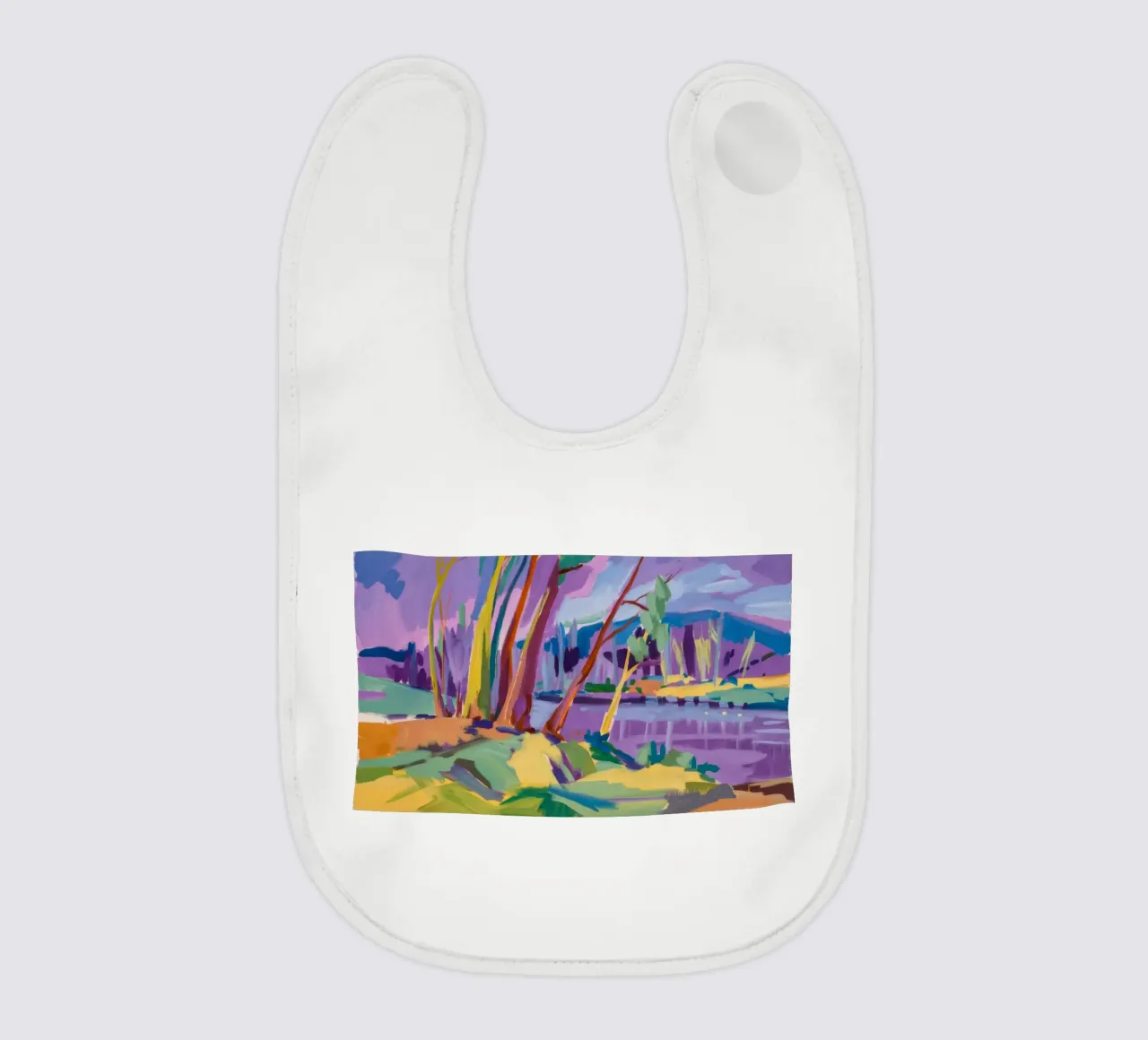 Rainbow River Path baby bib by Radiance Landscape