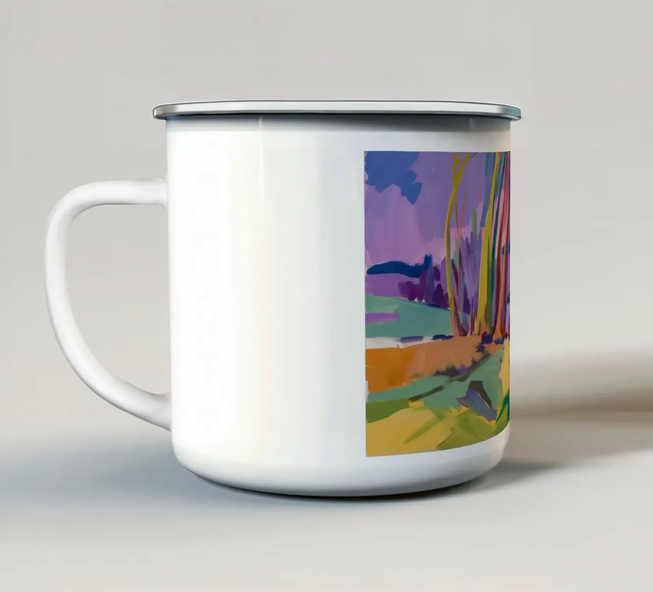 Regenboog Rivierpad emaille mok van Radiance Landscape