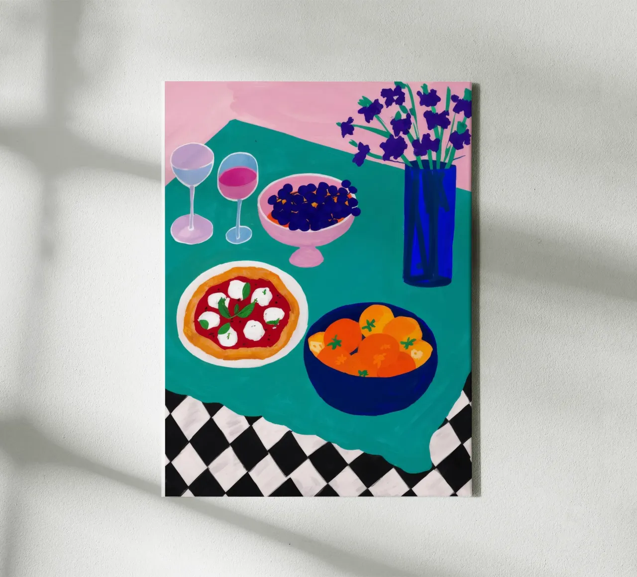 Geruite eetafspraak canvas met Baklijst van Moonlite Desire