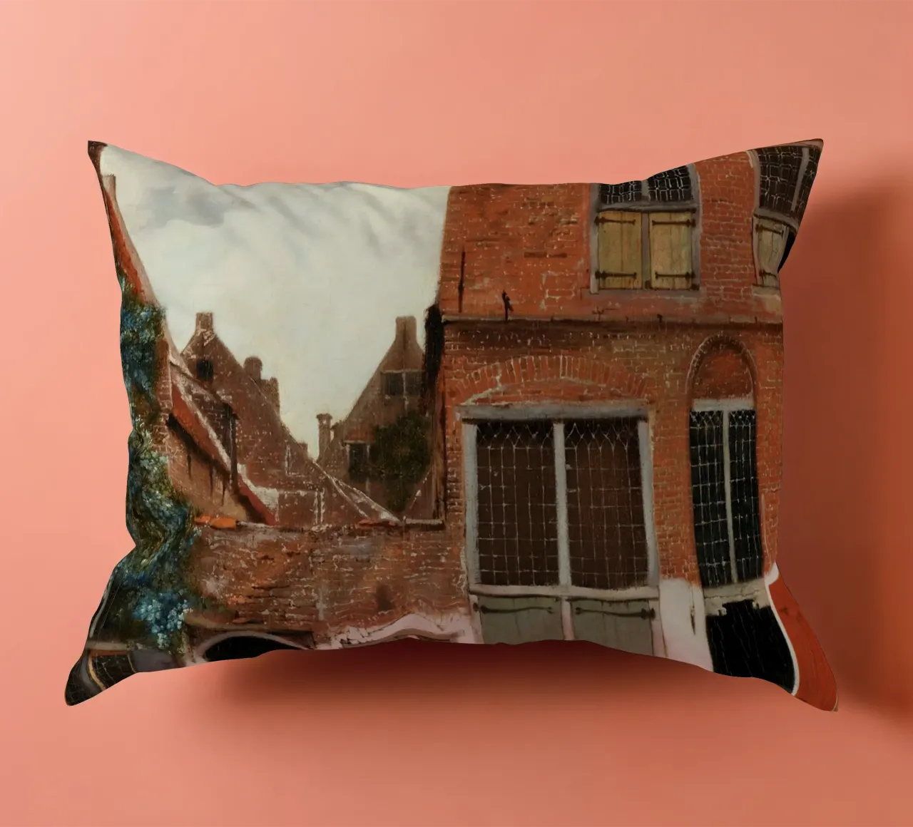 La stradina di Johannes Vermeer (1658 circa) cuscino da Venus Art