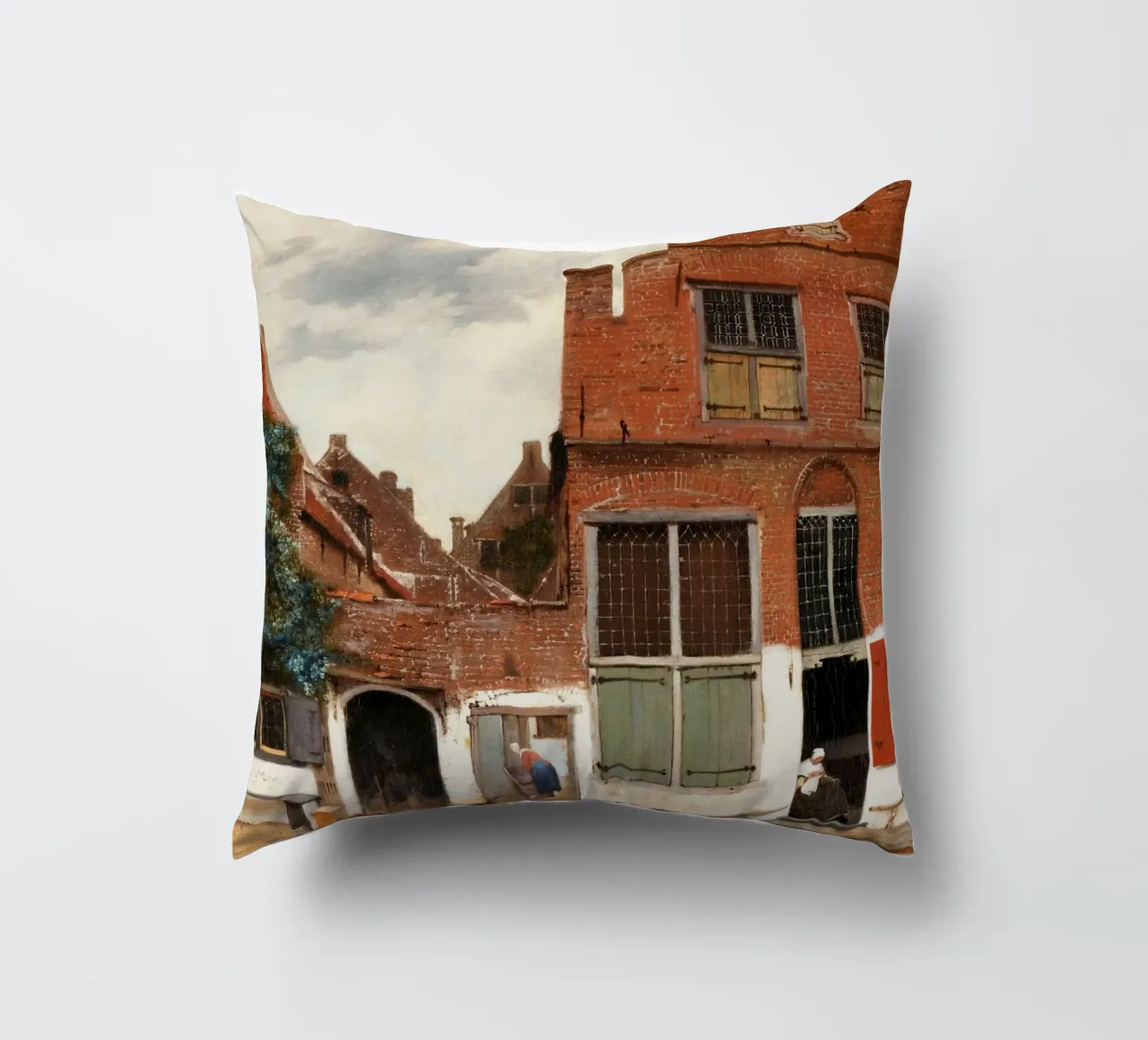 La stradina di Johannes Vermeer (1658 circa) cuscino da Venus Art