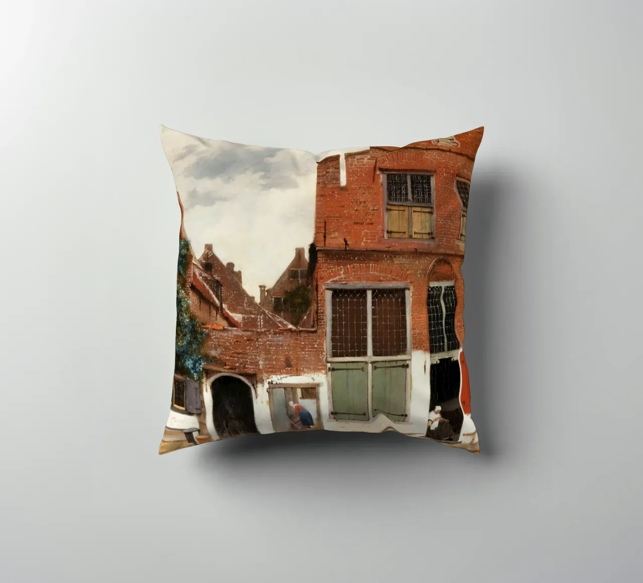 La stradina di Johannes Vermeer (1658 circa) cuscino da Venus Art