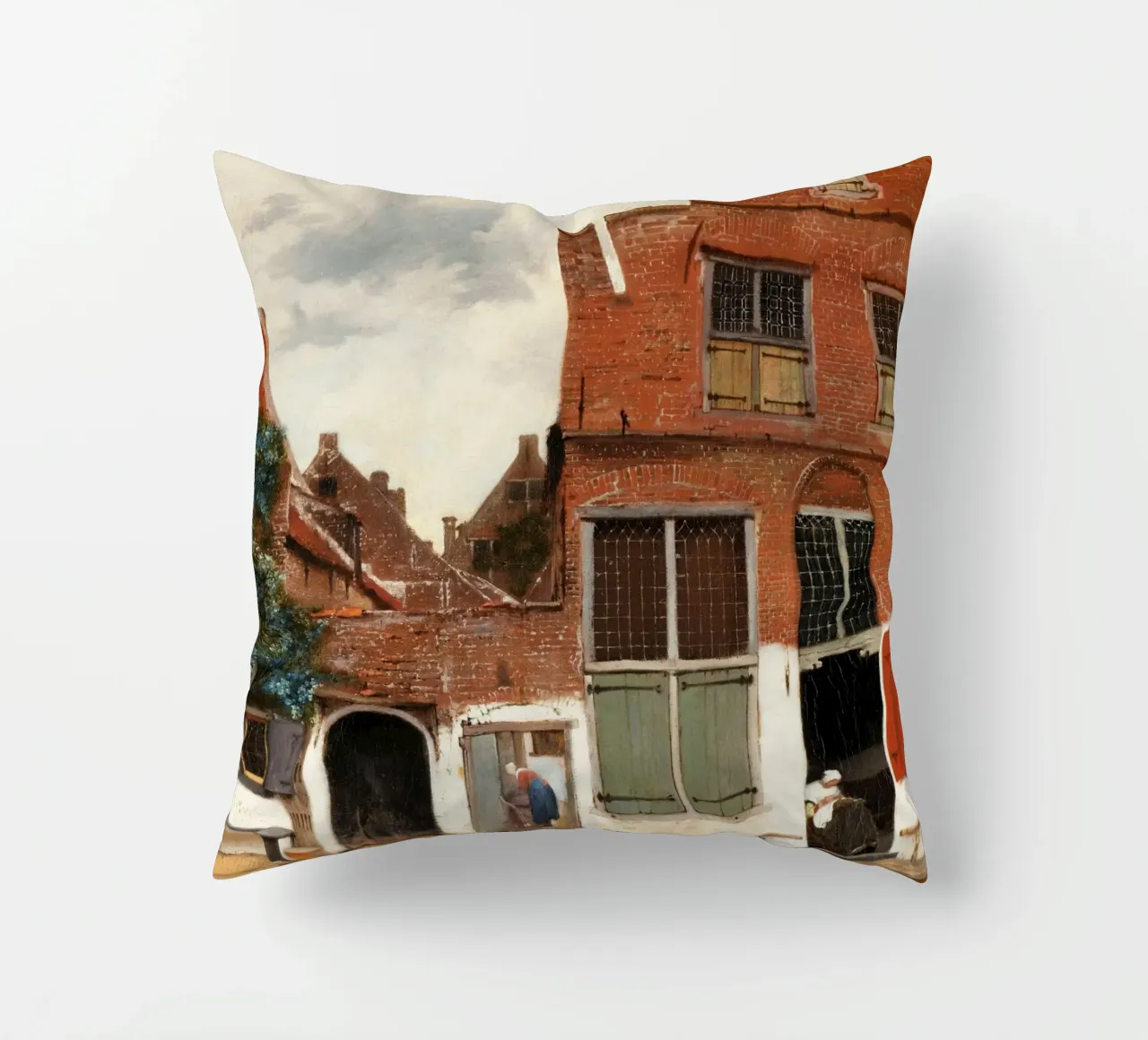 La stradina di Johannes Vermeer (1658 circa) cuscino da Venus Art