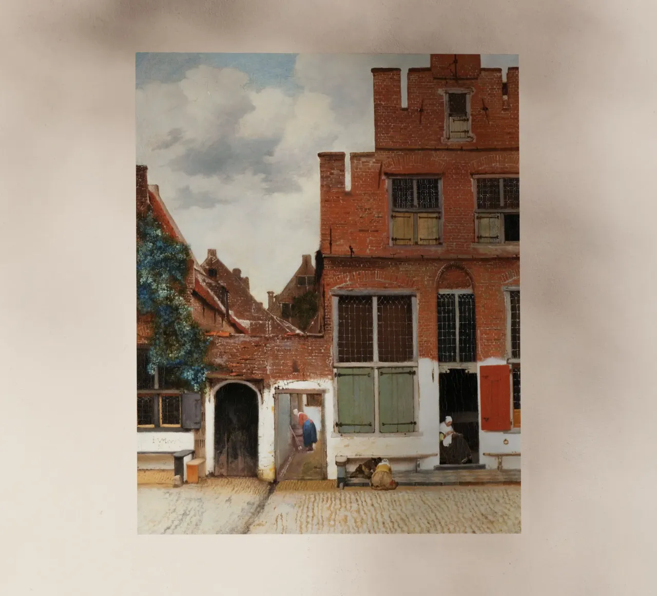 La stradina di Johannes Vermeer (1658 circa) pellicola backlit da Venus Art