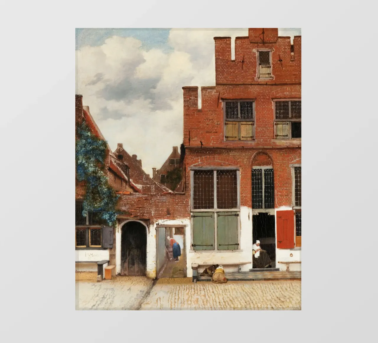 La stradina di Johannes Vermeer (1658 circa) pellicola backlit da Venus Art
