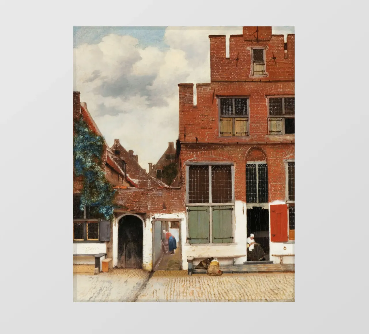 La stradina di Johannes Vermeer (1658 circa) telo in pvc da Venus Art