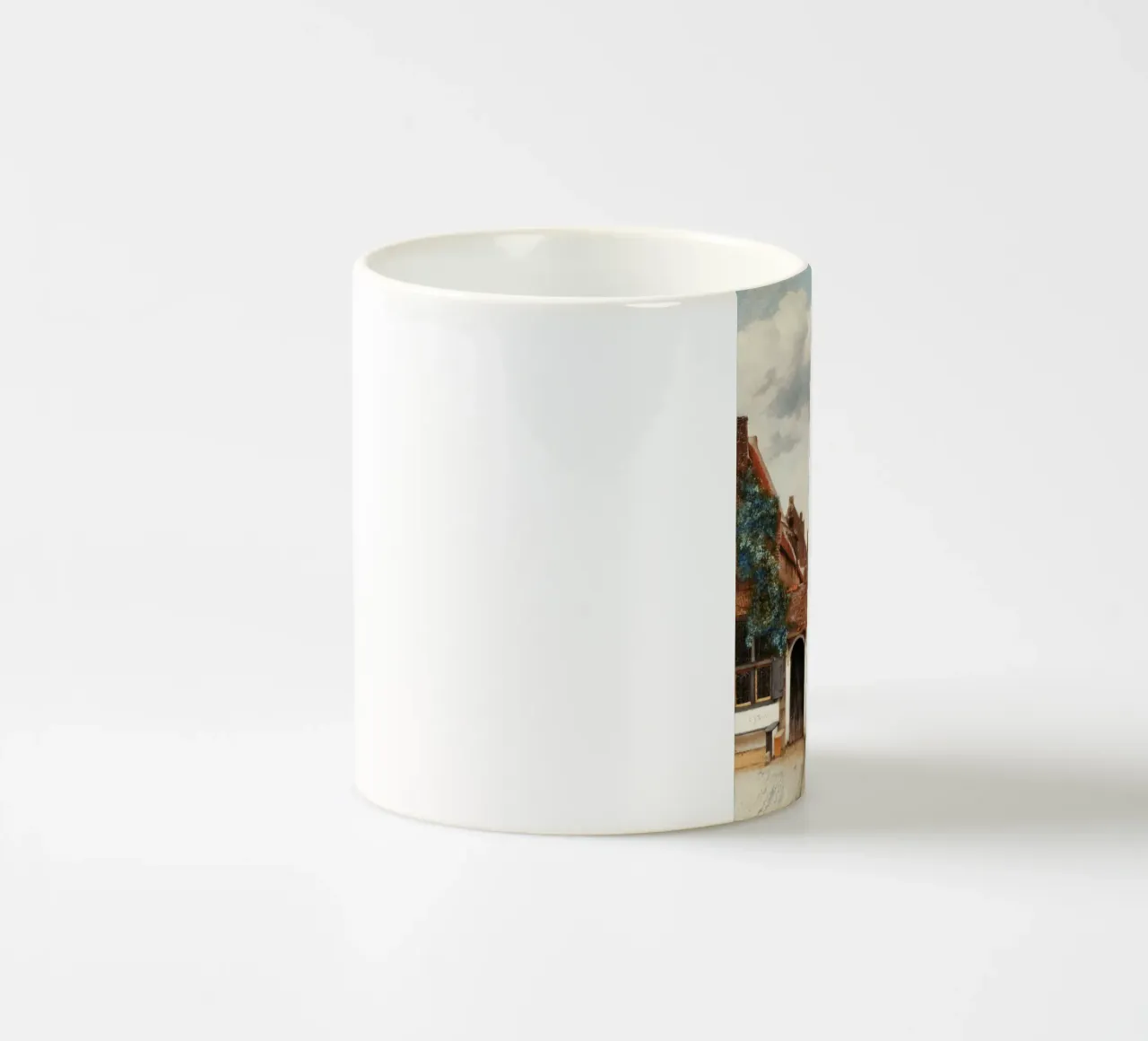 La stradina di Johannes Vermeer (1658 circa) tazza in ceramica da Venus Art