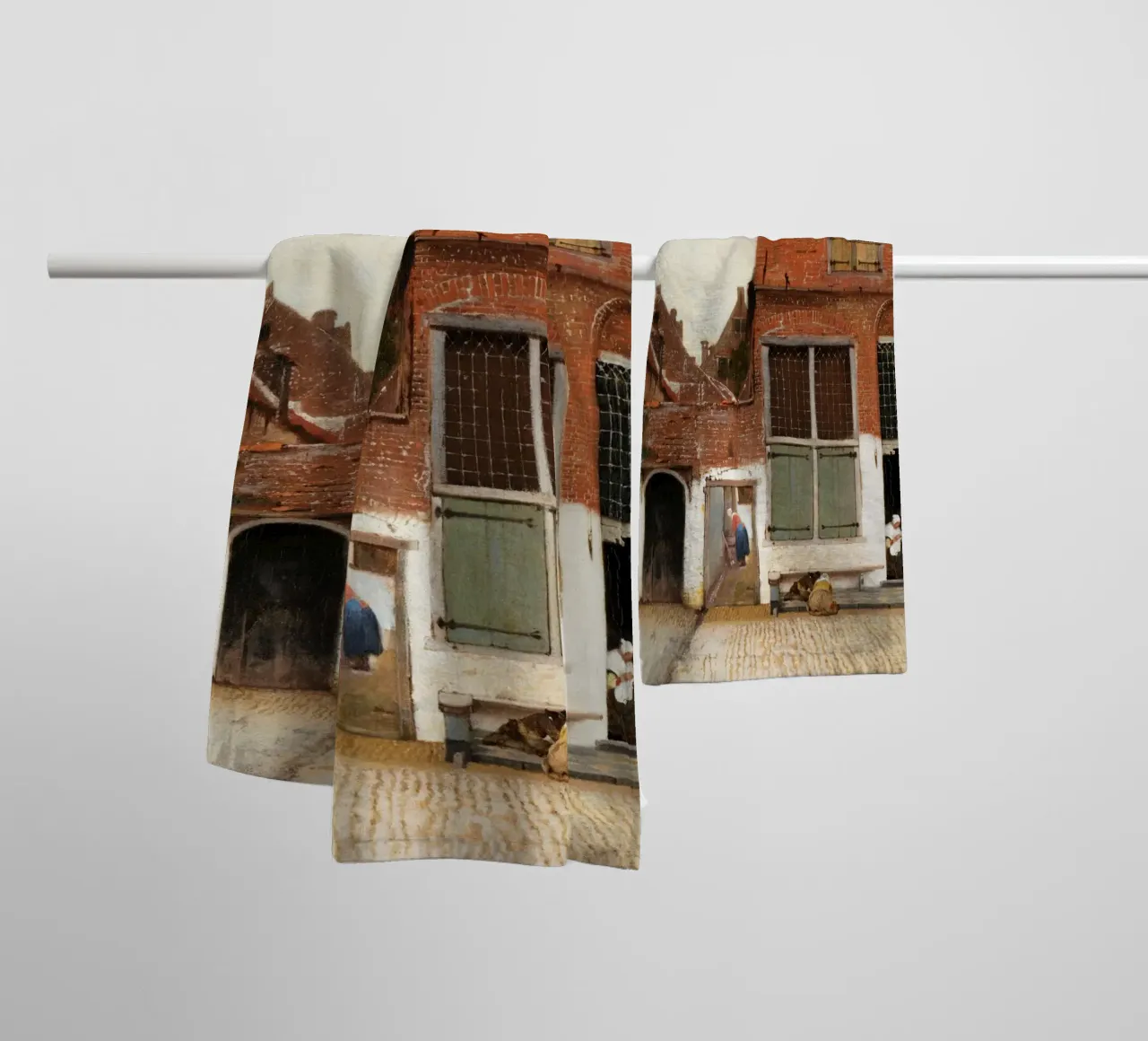 La stradina di Johannes Vermeer (1658 circa) asciugamano da bagno da Venus Art