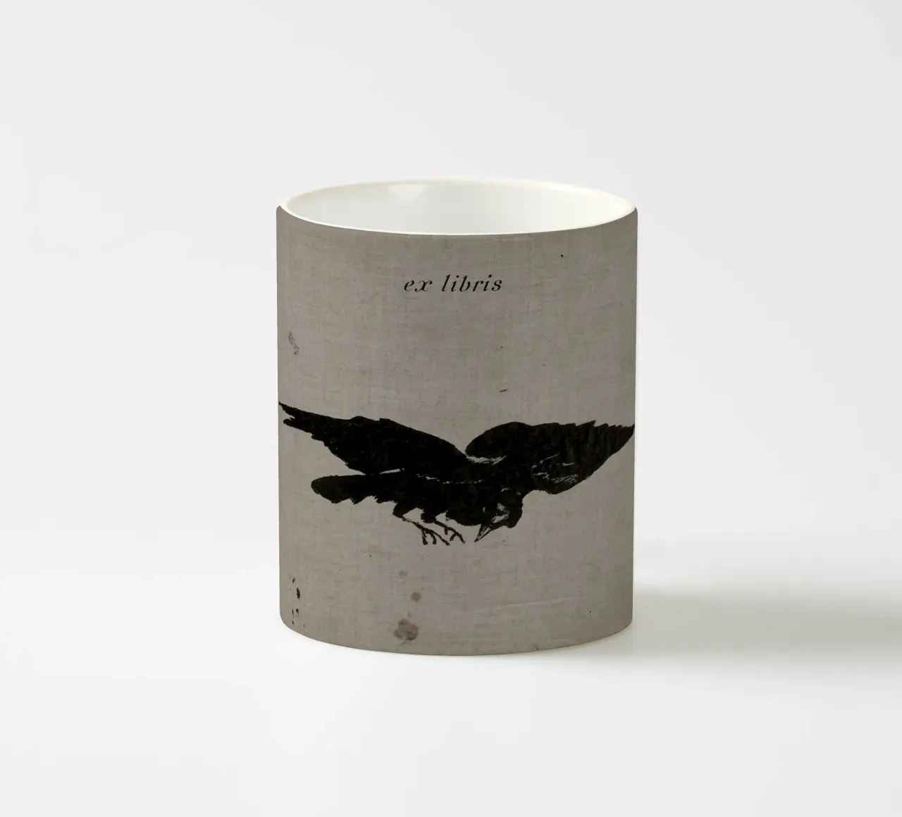 Silhouette di corvo "Ex Libris" - Targhetta per libri gotici d'epoca tazza in ceramica da ClubArt