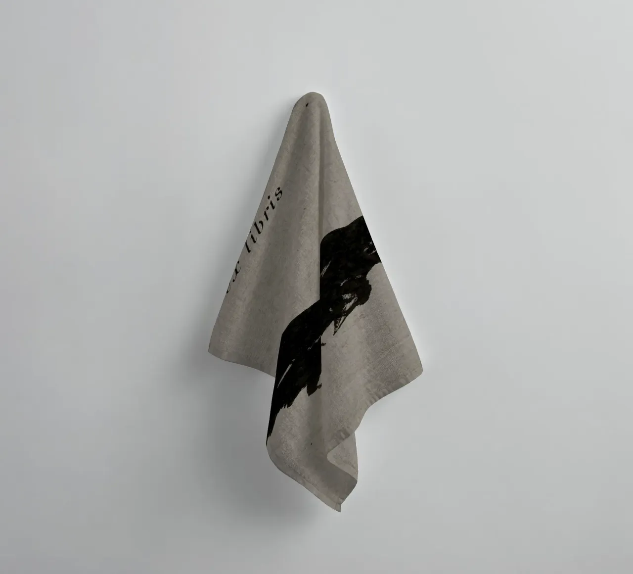 Silhouette di corvo "Ex Libris" - Targhetta per libri gotici d'epoca asciugamano da bagno da ClubArt