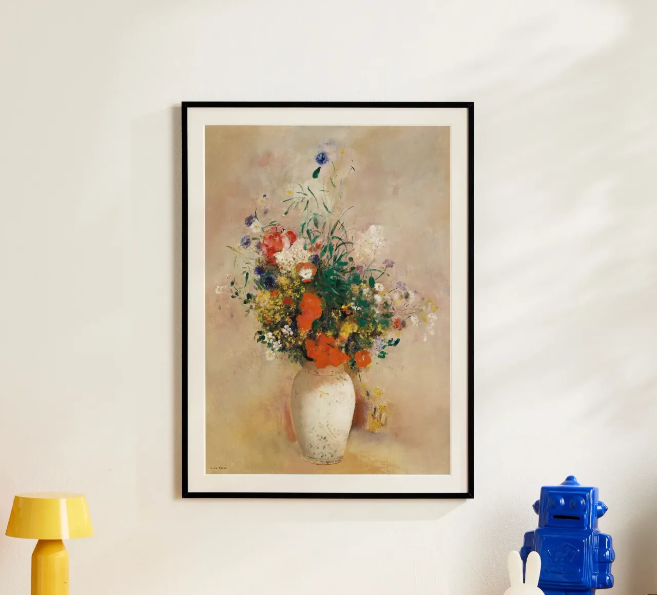 Jarrón de flores (fondo rosa) de Odilon Redon (1906) hahnemühle de Venus Art