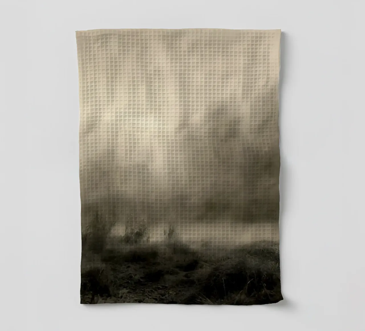 Eerie Misty Landscape - Dark Academia Atmospheric Art tea towel by ClubArt