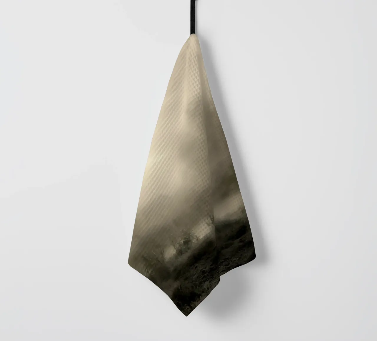 Eerie Misty Landscape - Dark Academia Atmospheric Art tea towel by ClubArt