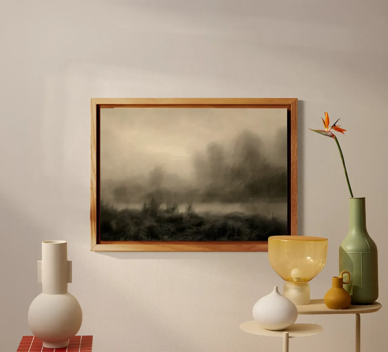 Eerie Misty Landscape - Dark Academia Atmospheric Art alu-dibond by ClubArt