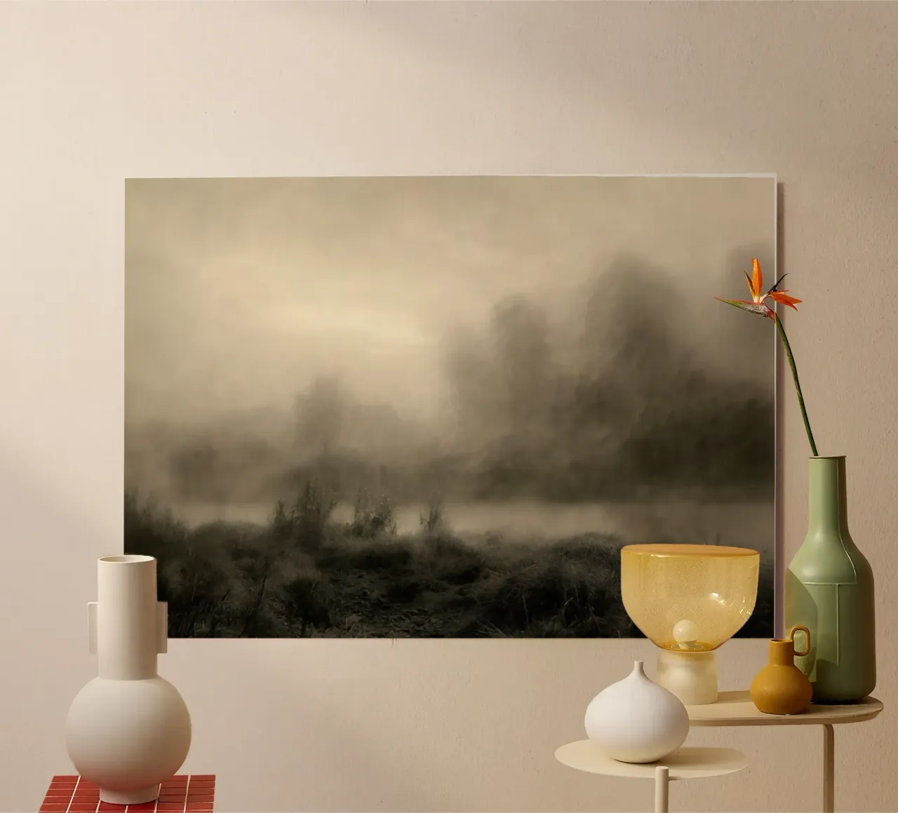 Eerie Misty Landscape - Dark Academia Atmospheric Art alu-dibond by ClubArt
