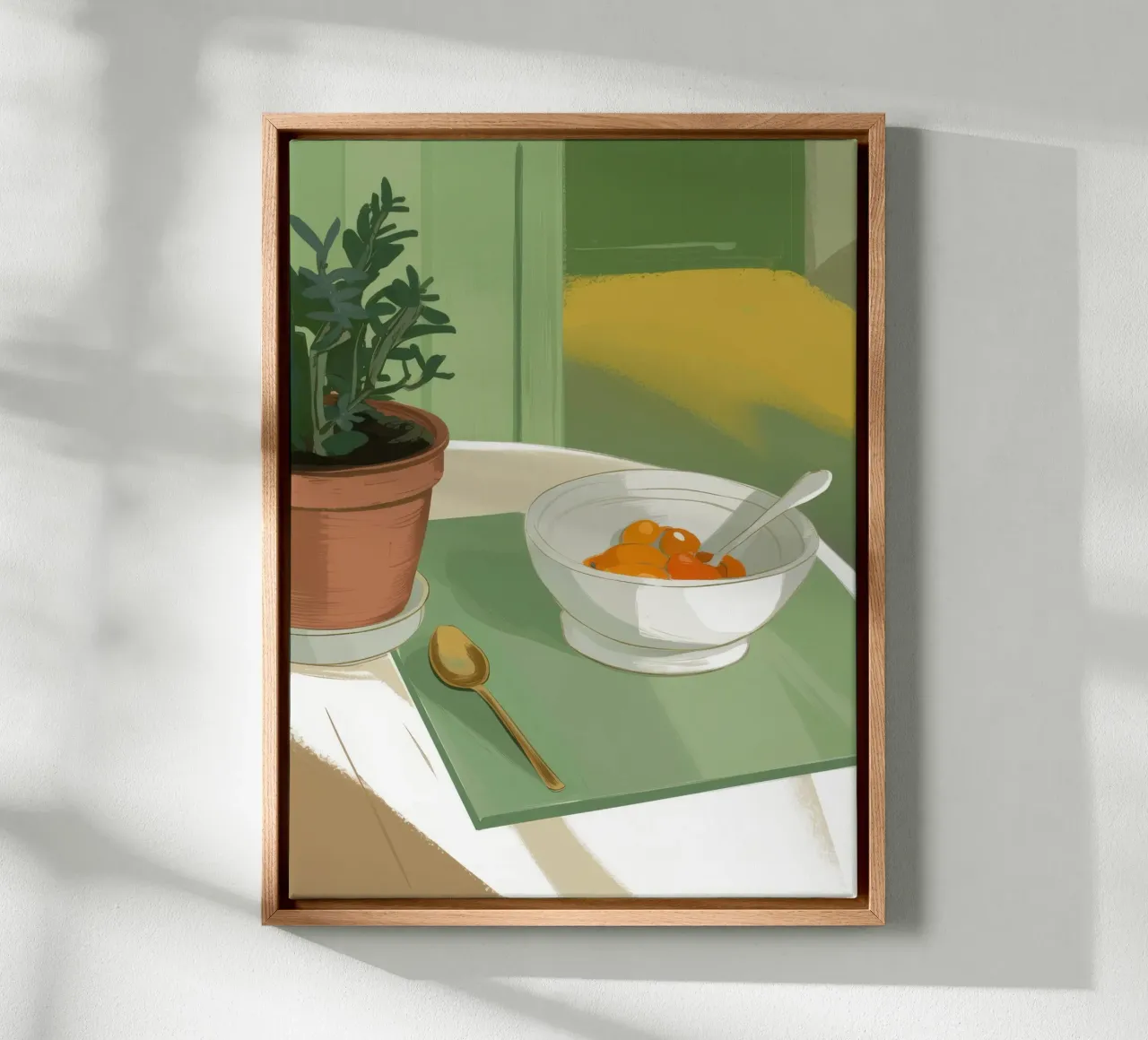 Sunlit Soup Solitude canvas with Floater frame by Moonlite Desire