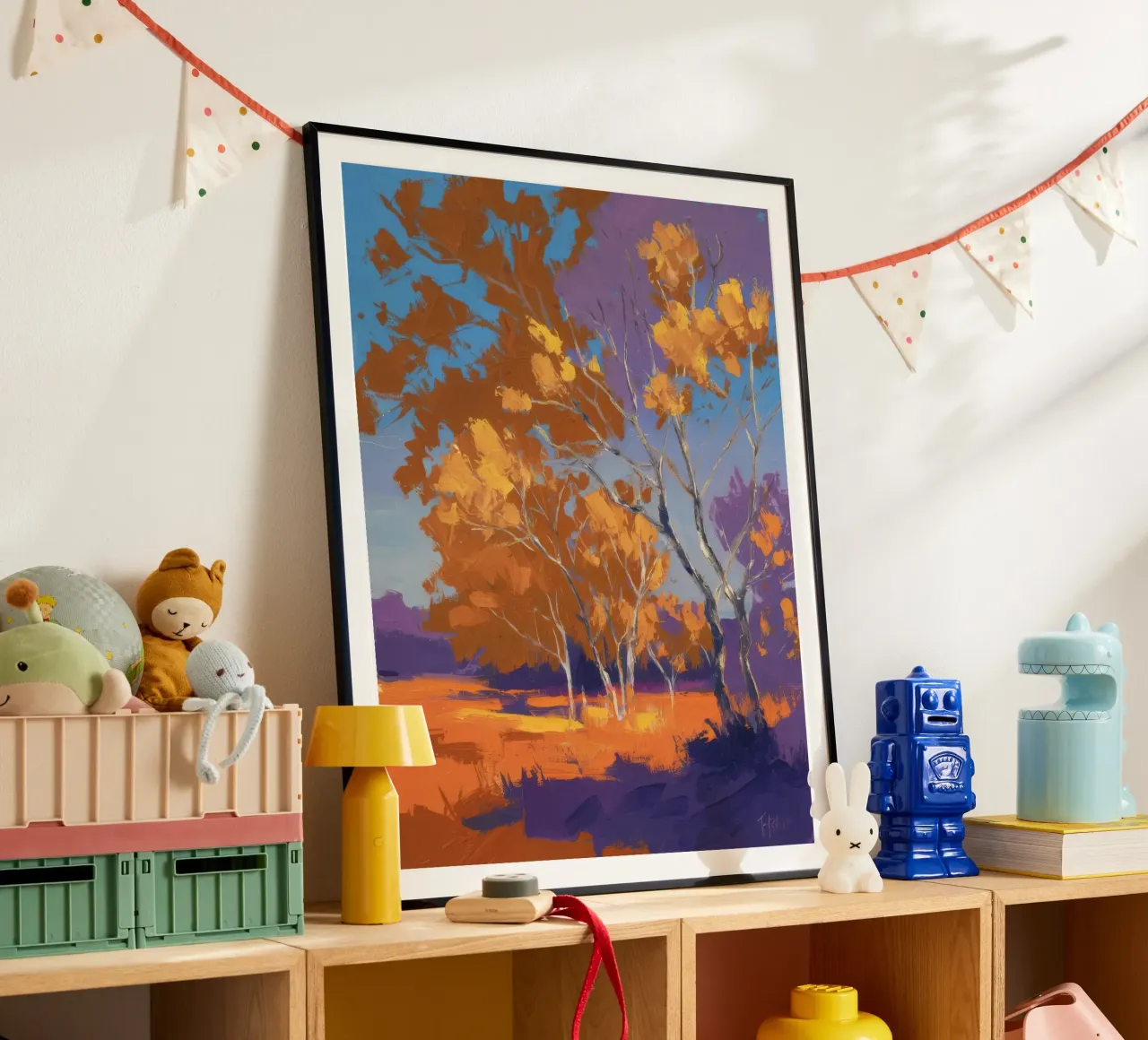 Herbstliches Birkenglühen Poster von Lush Essence