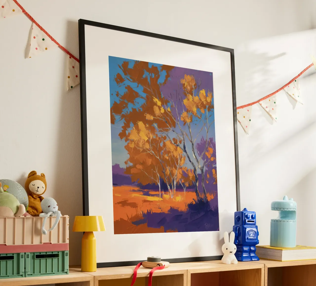 Herbstliches Birkenglühen Poster von Lush Essence