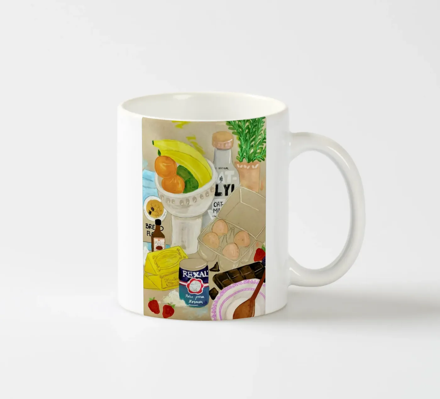 Cluttered Baking ceramic mug by Paloma Kua