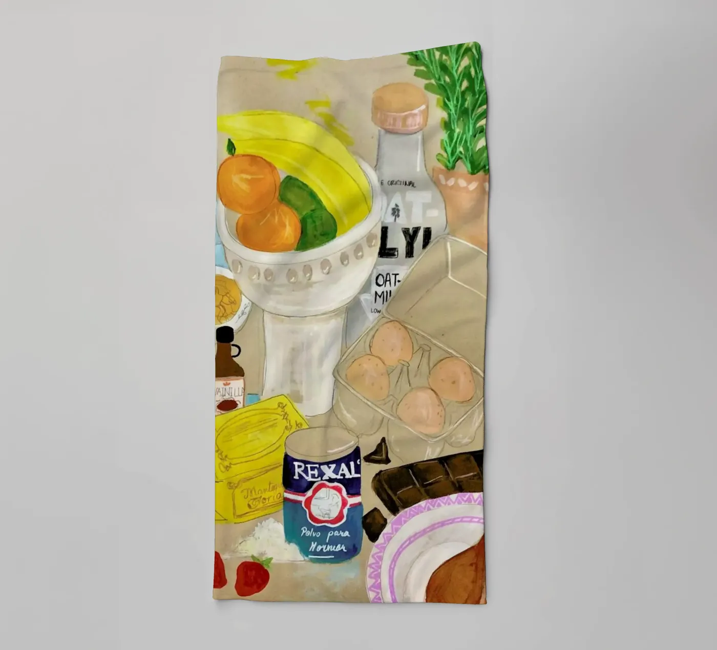 Cluttered Baking towel by Paloma Kua