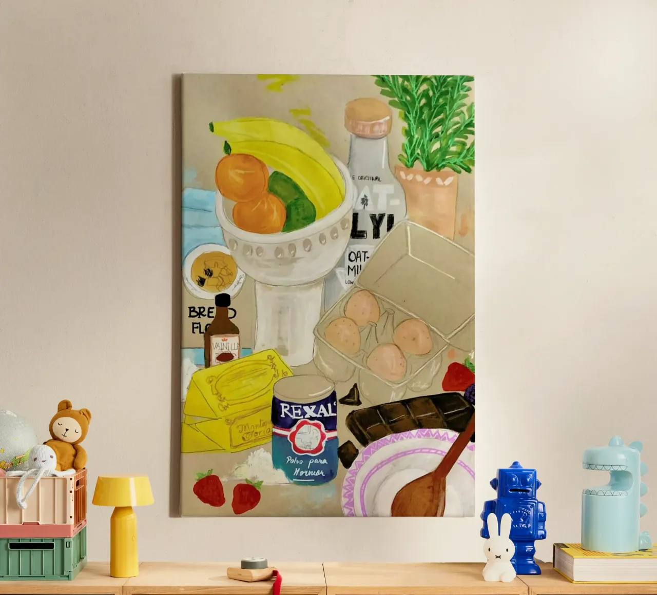 Cluttered Baking tela con Cornice a cassetta da Paloma Kua