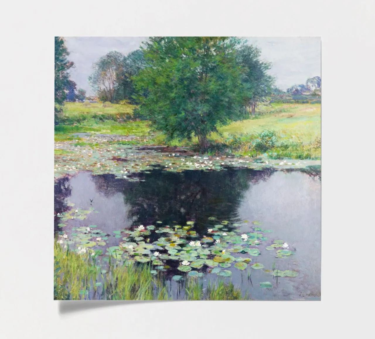 Pond Lilies by Willard Leroy Metcalf sticker sheet by Venus Art