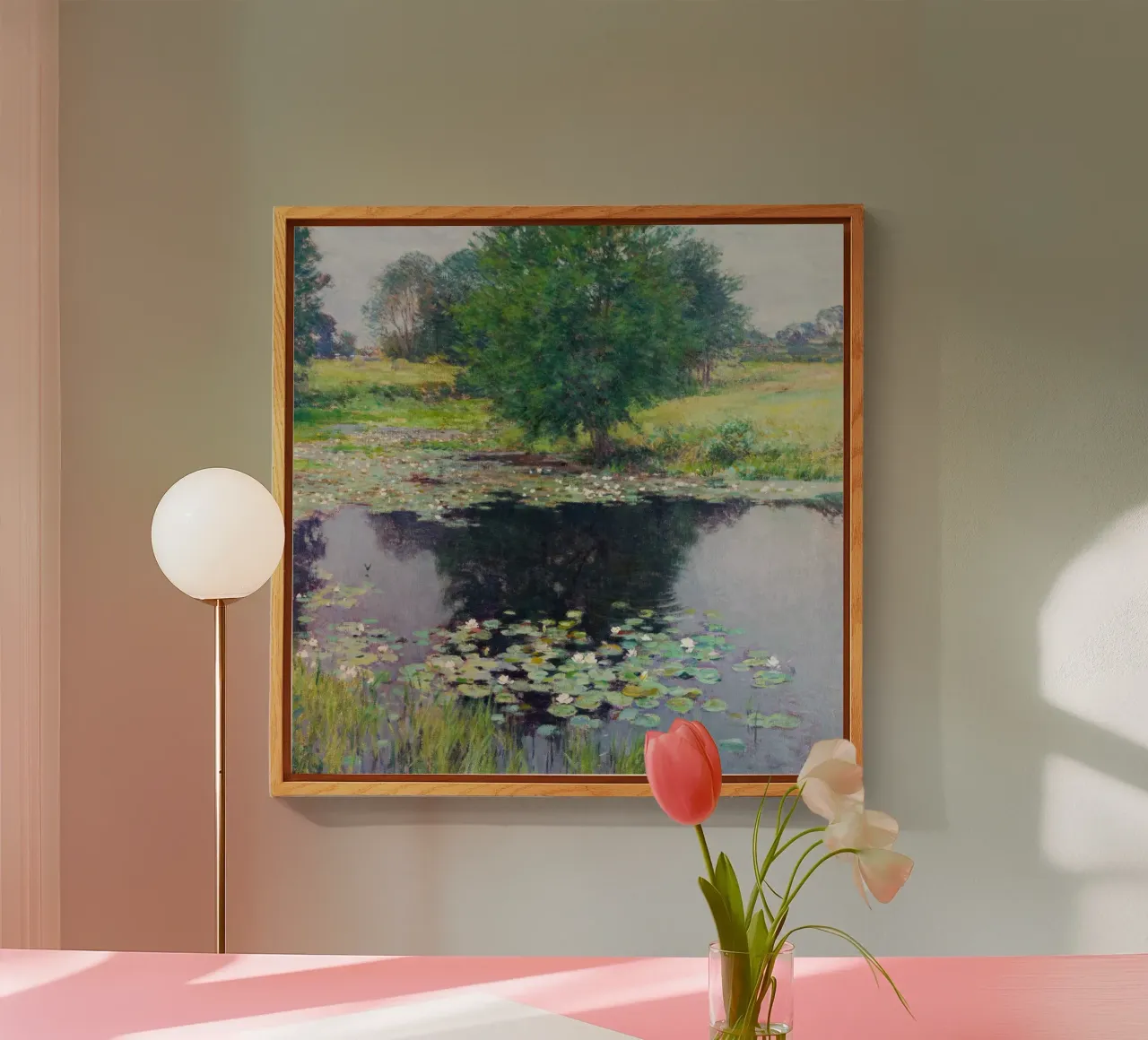 Gigli di stagno di Willard Leroy Metcalf plexiglass da Venus Art