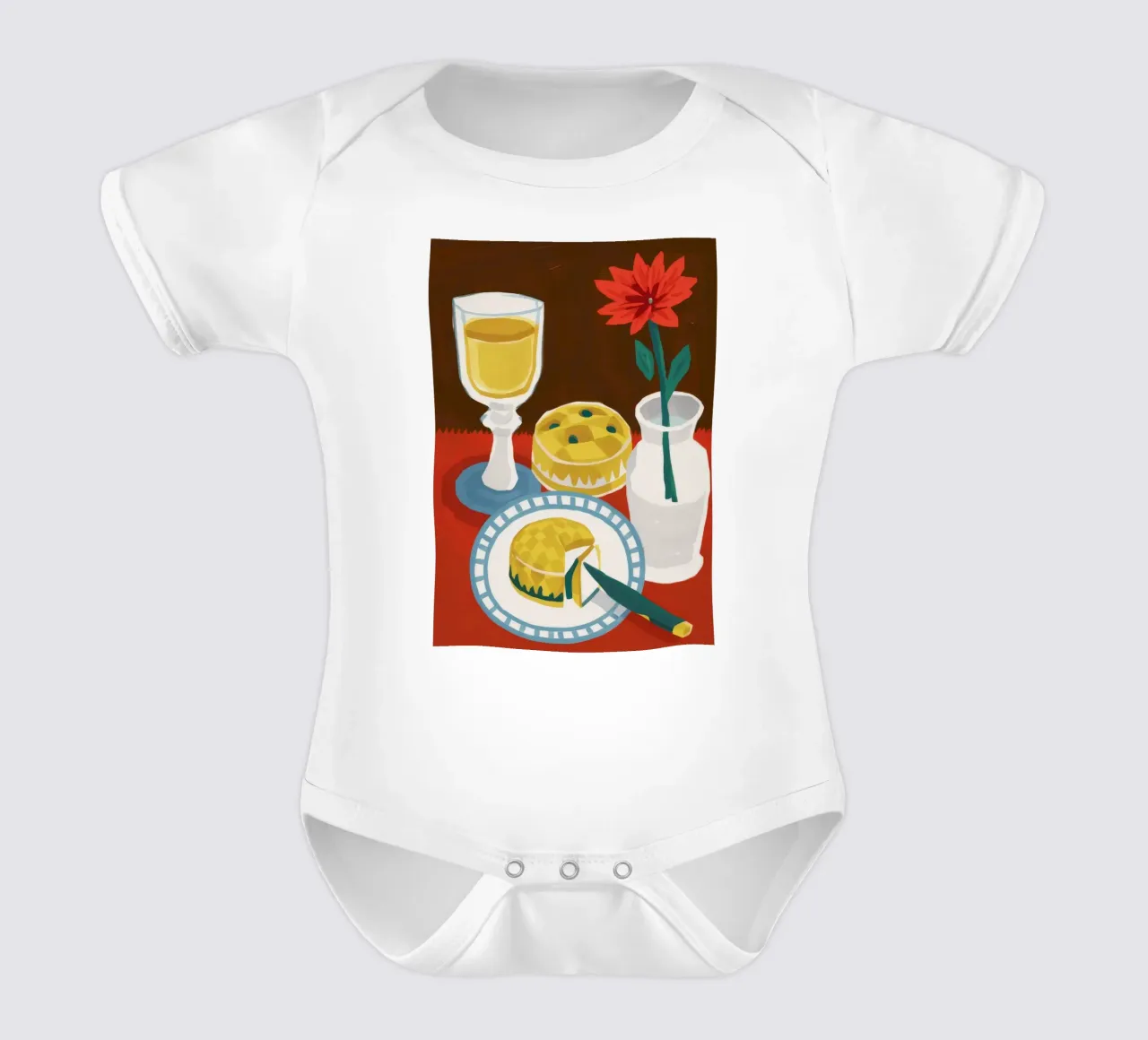 Crostata cremisi body neonato maniche corte da Moonlite Desire