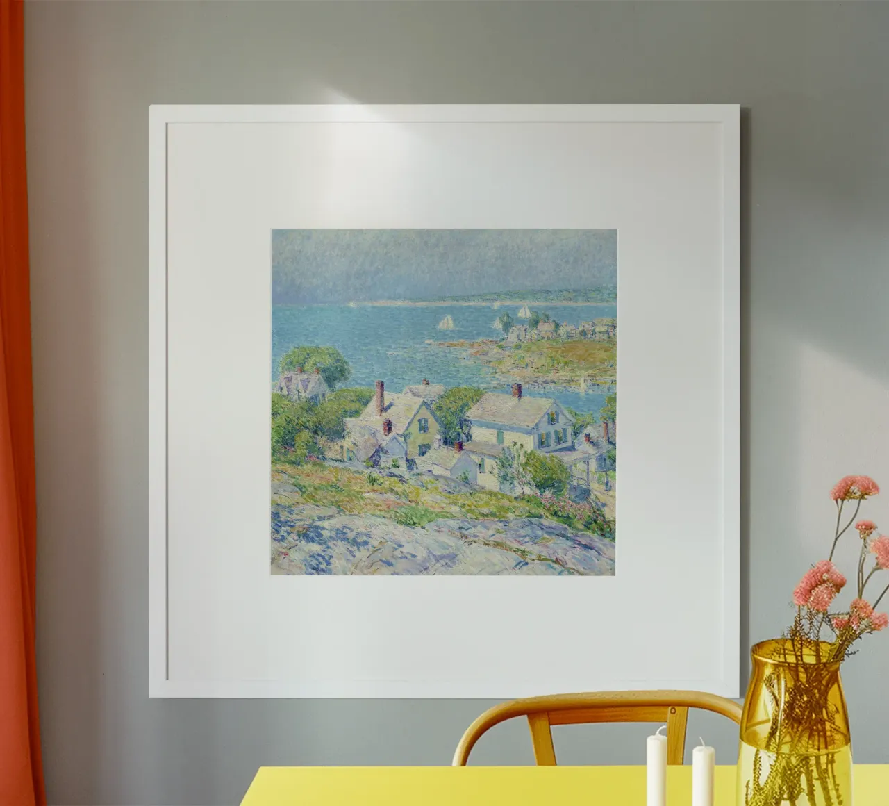 I promontori del New England (1899) di Childe Hassam poster con telaio in plastica da Venus Art
