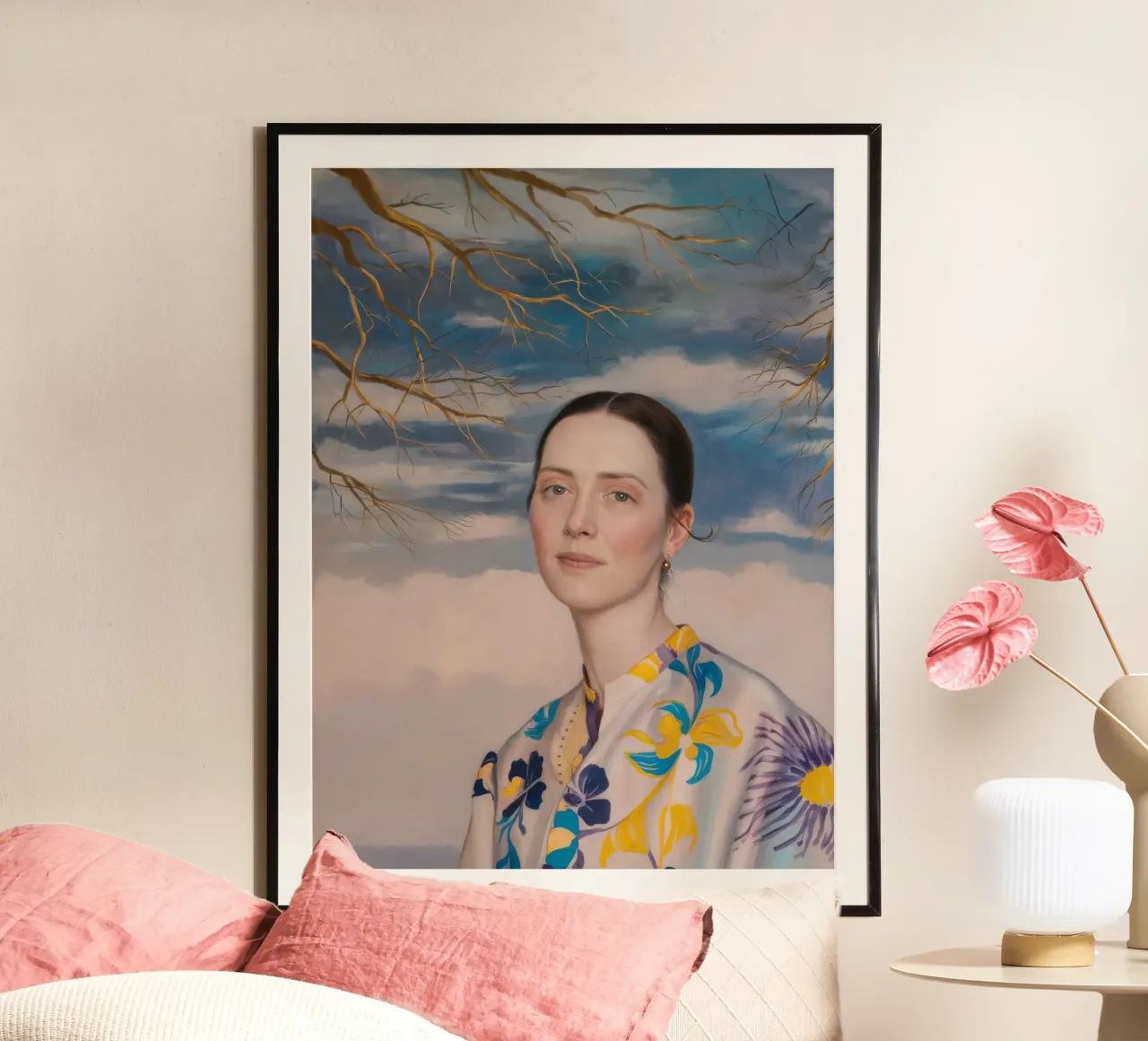 Sguardo silvestre pastello poster con telaio in plastica da Vivid Reverie