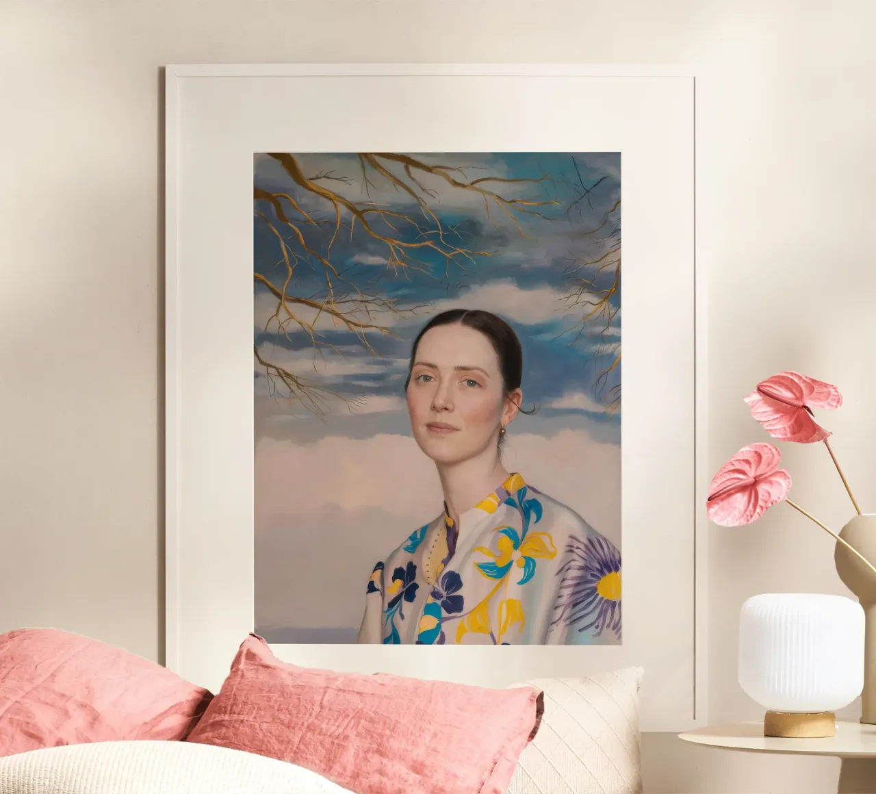 Sguardo silvestre pastello poster con telaio in plastica da Vivid Reverie