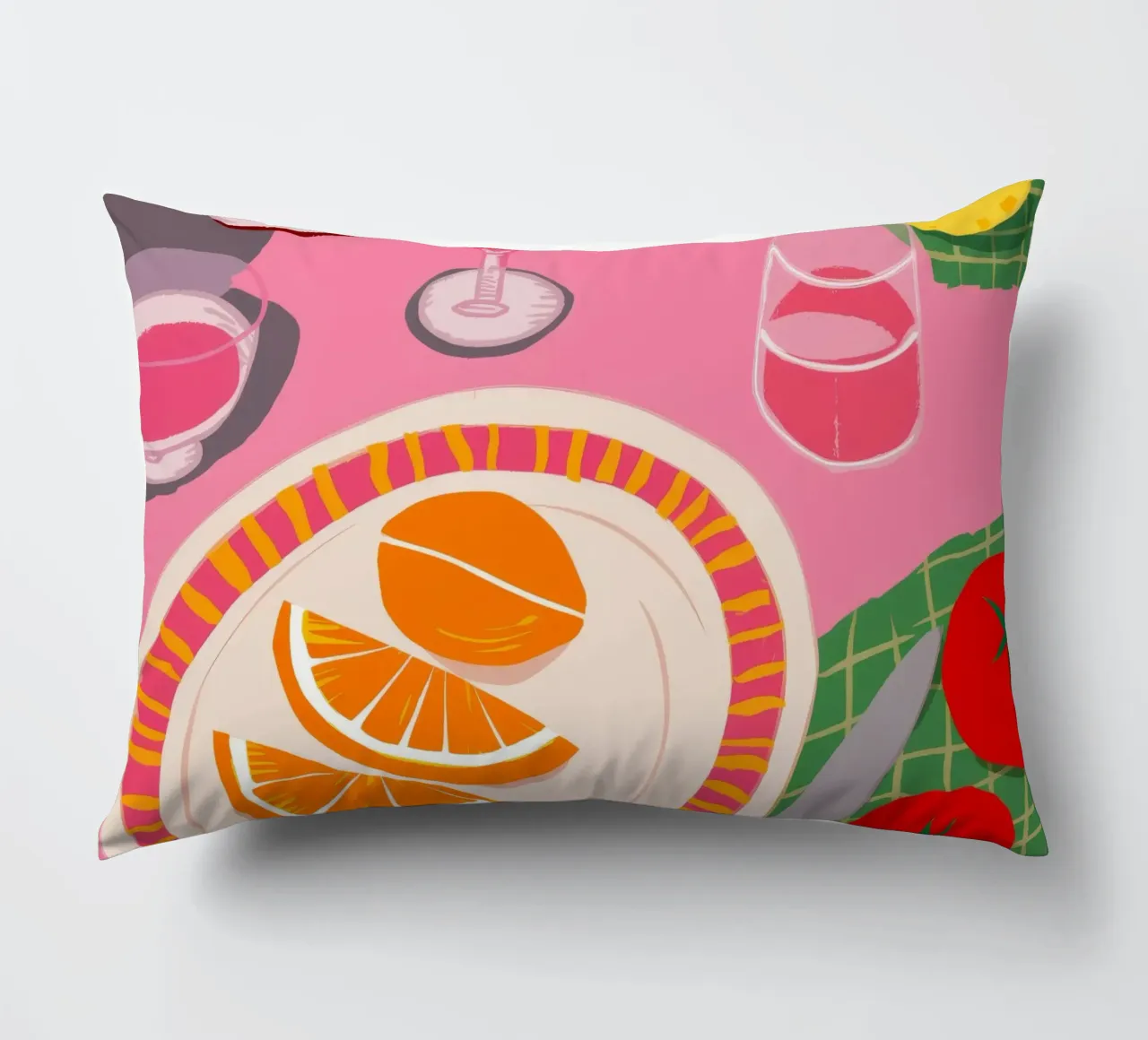 Pink Citrus Soiree decorative cushion by Moonlite Desire