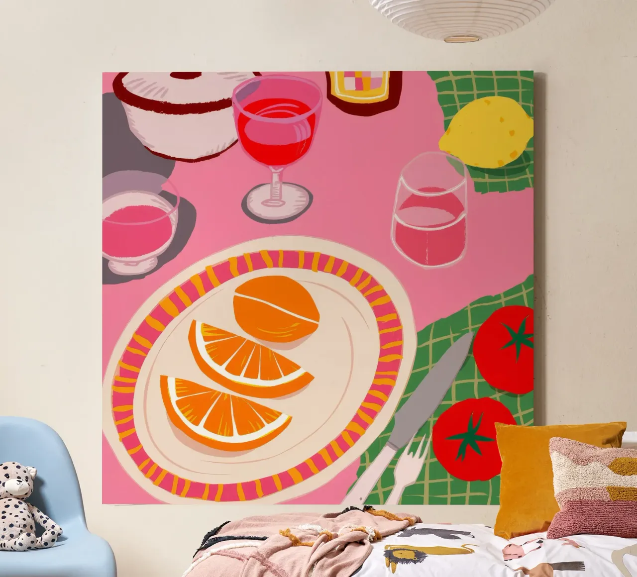 Pink Citrus Soiree canvas by Moonlite Desire