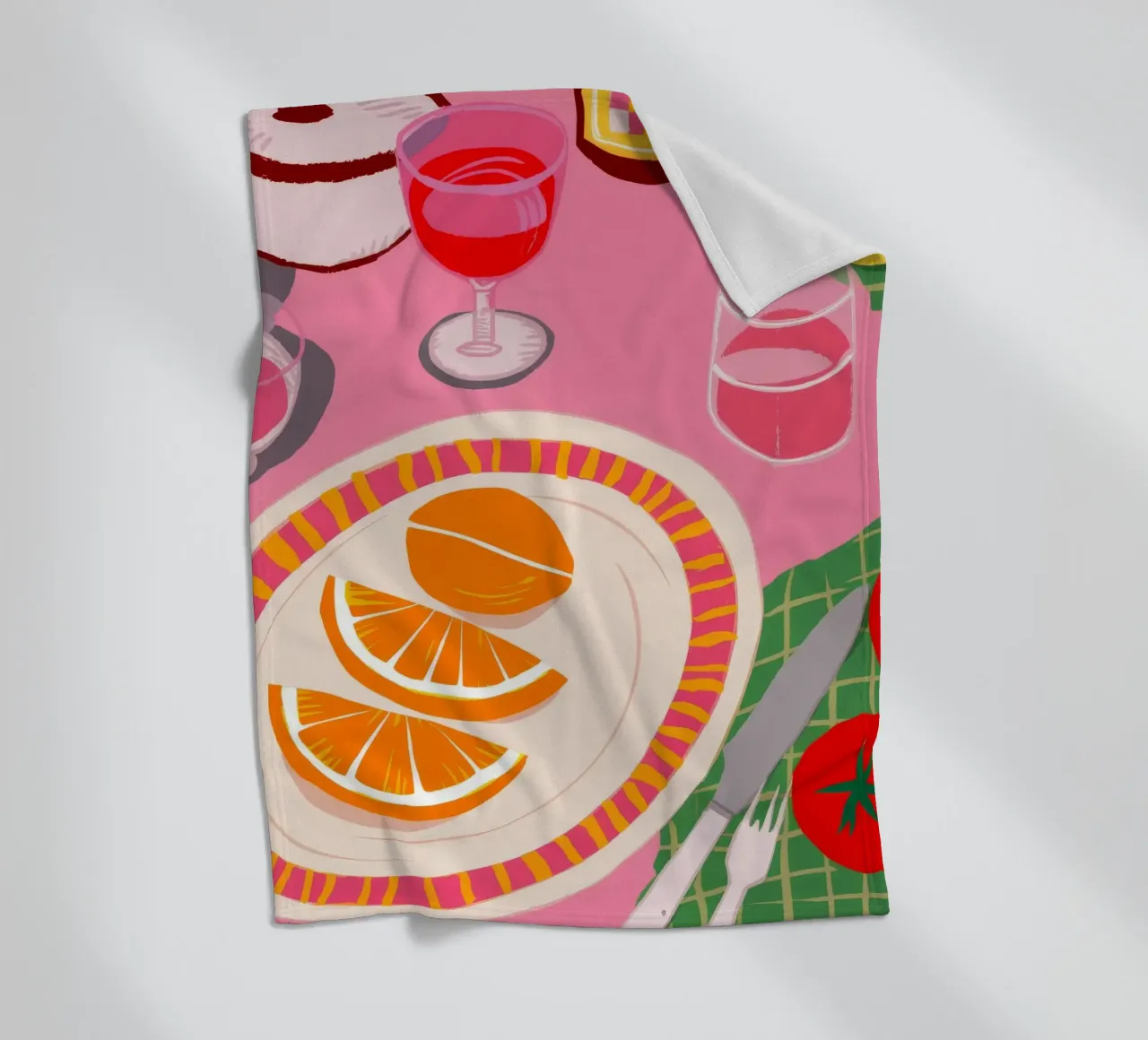 Pink Citrus Soiree fleece blanket by Moonlite Desire