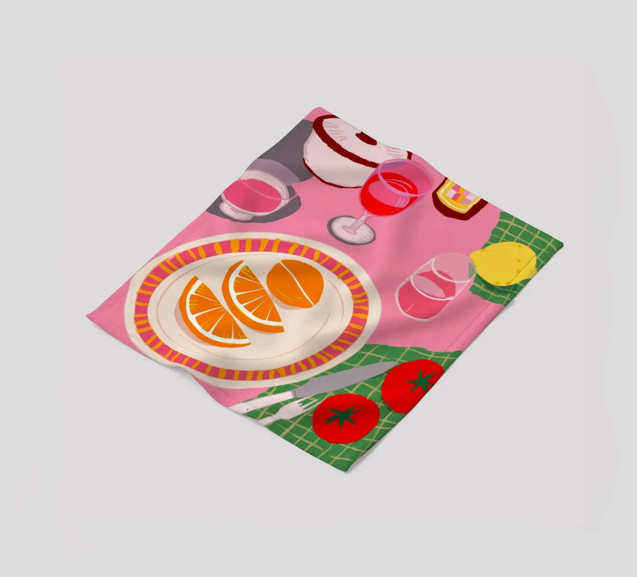 Pink Citrus Soiree fleece blanket by Moonlite Desire