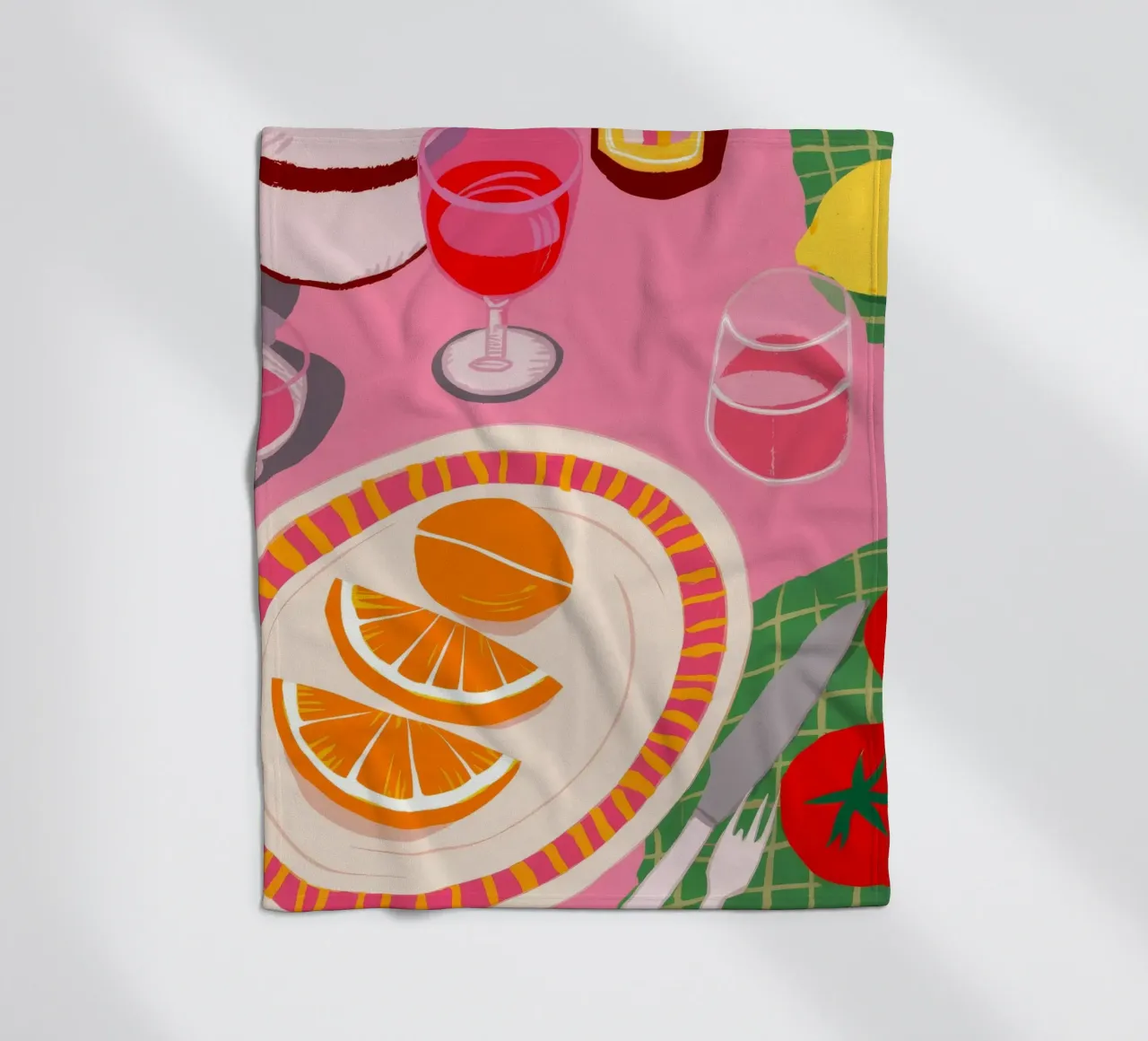 Pink Citrus Soiree fleece blanket by Moonlite Desire
