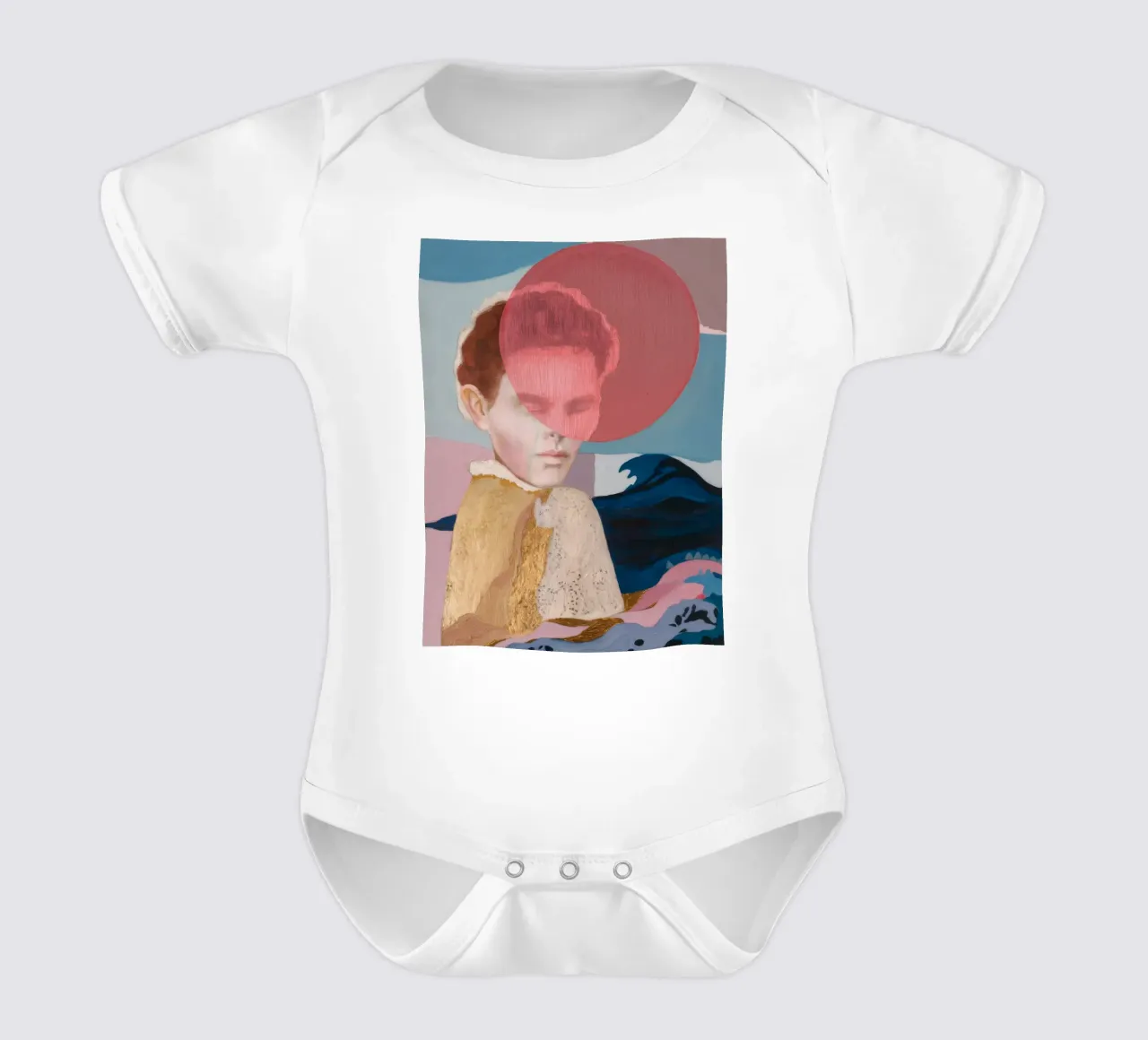 Karminroter Kugelprinz Kurzarm Babybody von Vivid Reverie