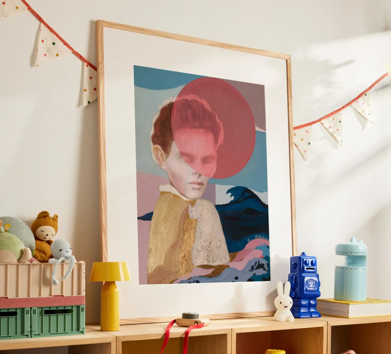 Principe del globo cremisi poster con telaio in plastica da Vivid Reverie
