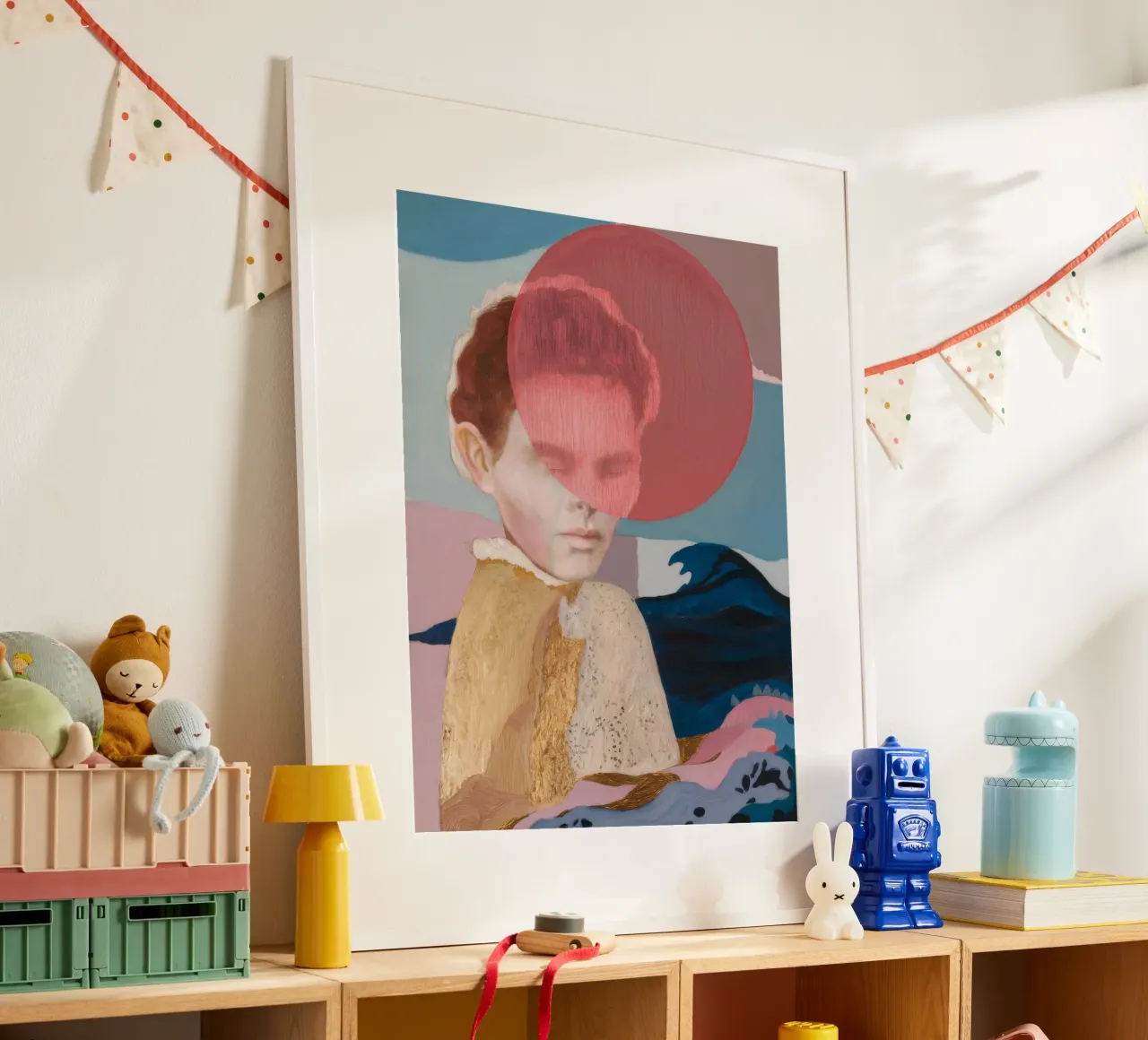 Principe del globo cremisi poster con telaio in plastica da Vivid Reverie
