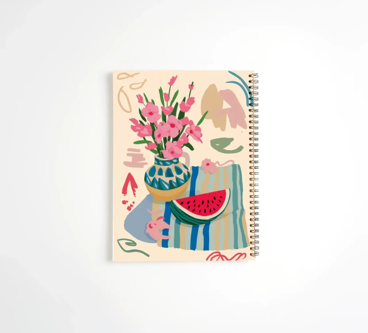 Watermelon Floral Fiesta spiral notebook by Moonlite Desire