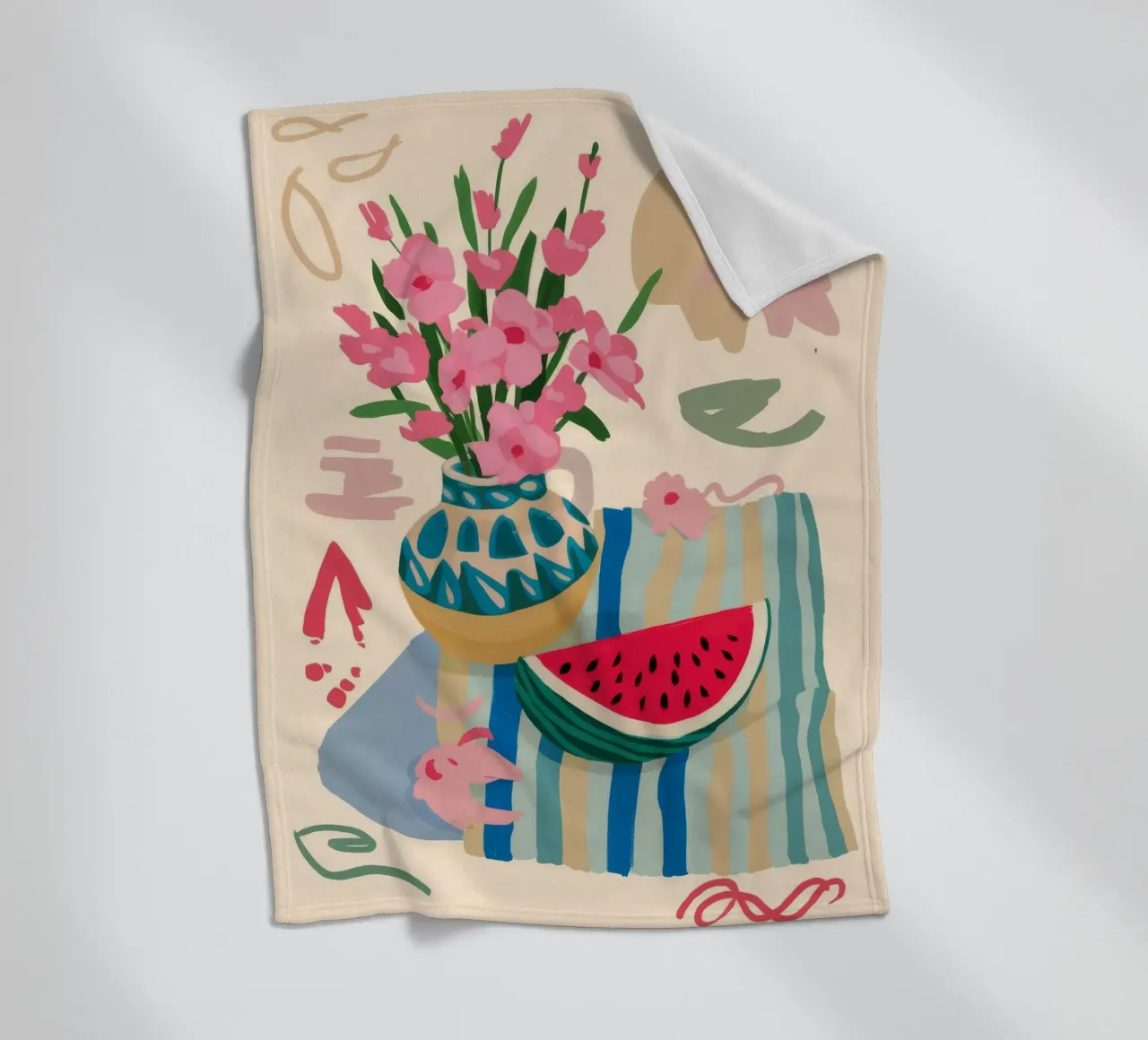 Fiesta floreale all'anguria coperta in pile da Moonlite Desire