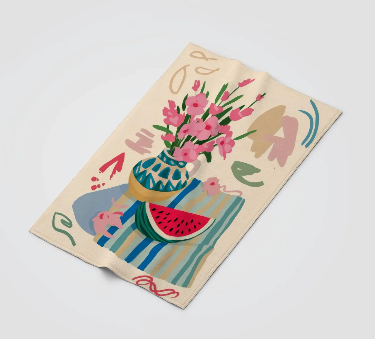 Fiesta floreale all'anguria coperta in pile da Moonlite Desire