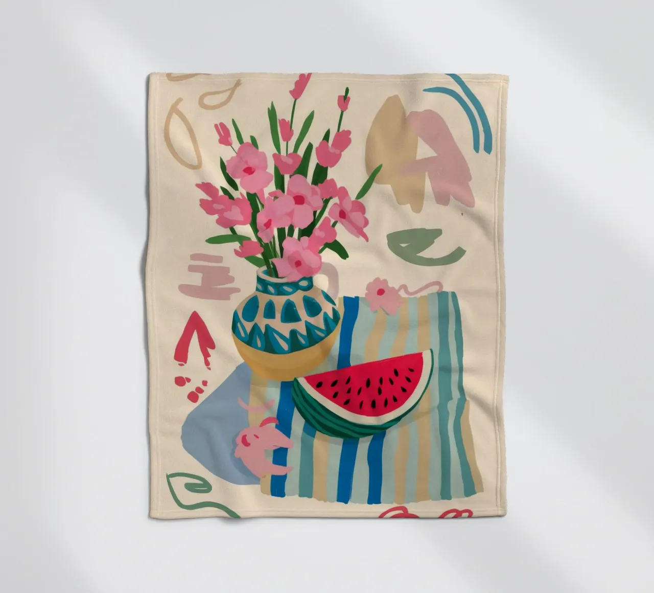 Fiesta floreale all'anguria coperta in pile da Moonlite Desire