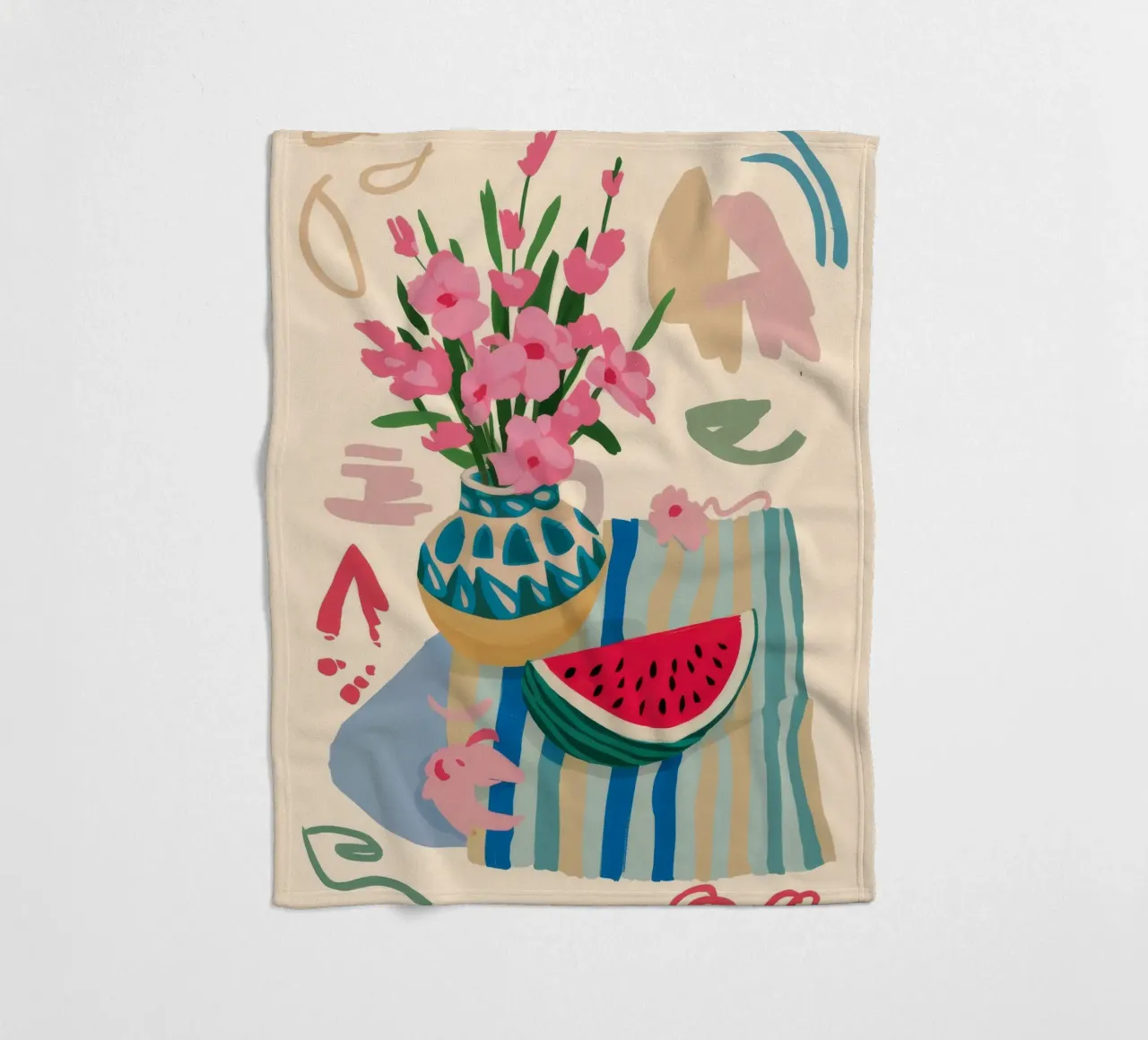 Fiesta floreale all'anguria coperta in pile da Moonlite Desire