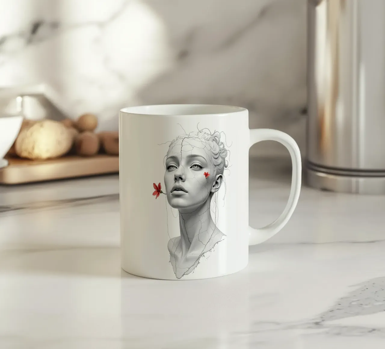 È sbocciata in silenzio tazza in ceramica da Dustlight Atelier