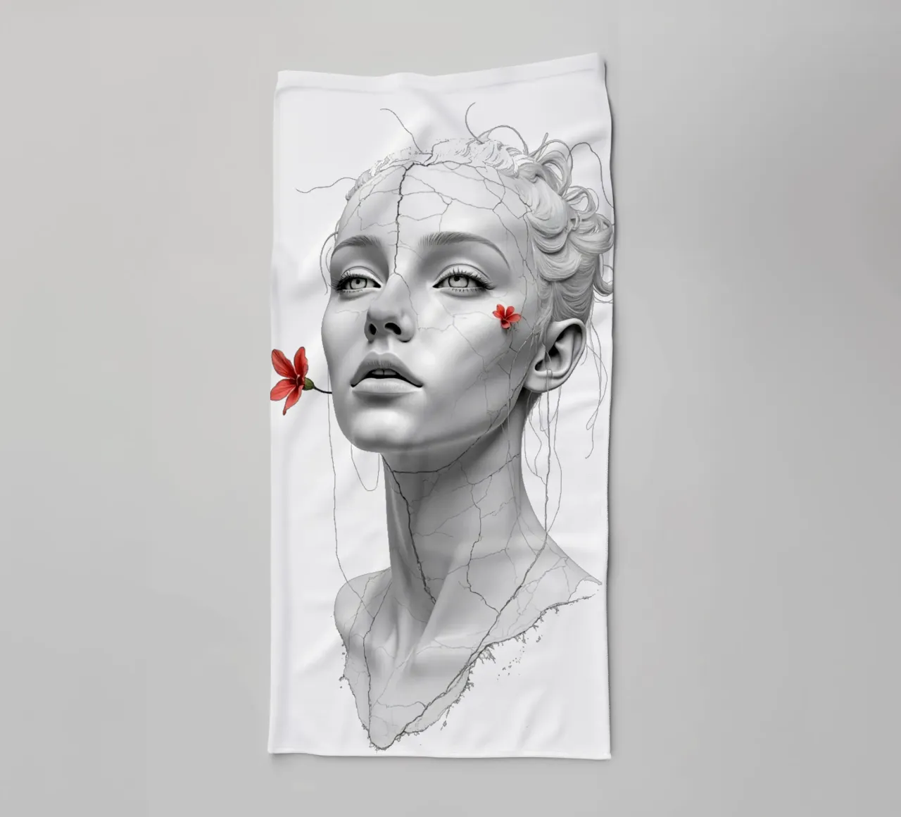 È sbocciata in silenzio asciugamano da bagno da Dustlight Atelier