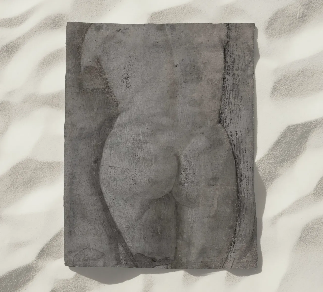 Vintage Torso Study - Classical Figure Drawing Art beach towel by ClubArt